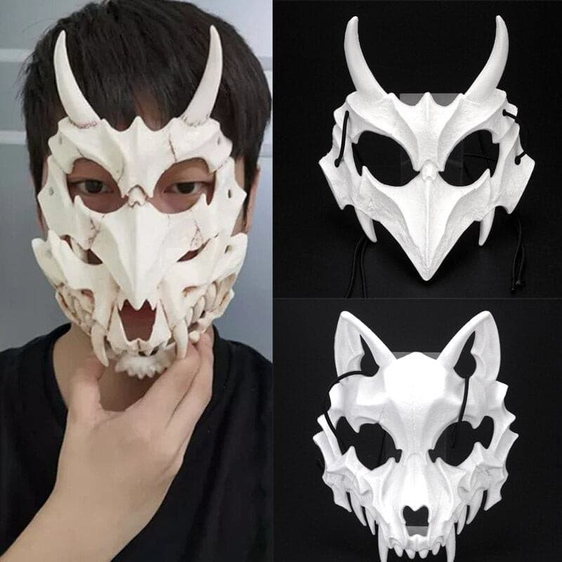Skull Face Cosplay Anime Mask Horror Game Y2k Accessories Set For Adult Kid New Props Cosplays Costume Fit Party Halloween Gifts - GOLDEN TOUCH APPARELS WOMEN
