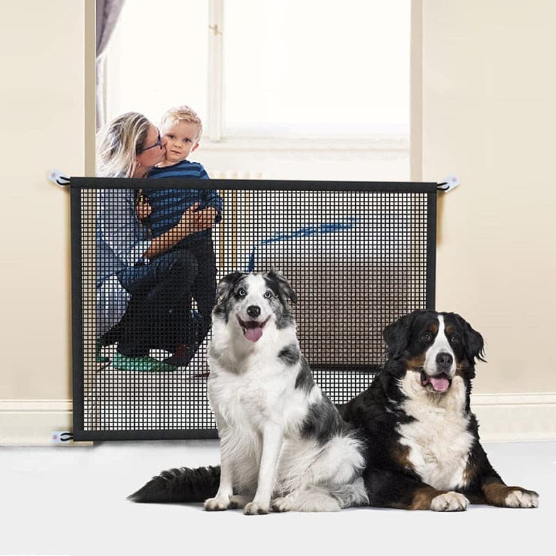 Pet Dog Barrier Fences With 4Pcs Hook Pet Isolated Network Stairs Gate New Folding Breathable Mesh Playpen For Dog Safety Fence - GOLDEN TOUCH APPARELS WOMEN