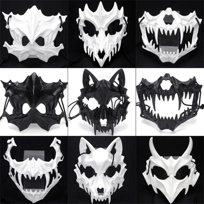 Skull Face Cosplay Anime Mask Horror Game Y2k Accessories Set For Adult Kid New Props Cosplays Costume Fit Party Halloween Gifts - GOLDEN TOUCH APPARELS WOMEN