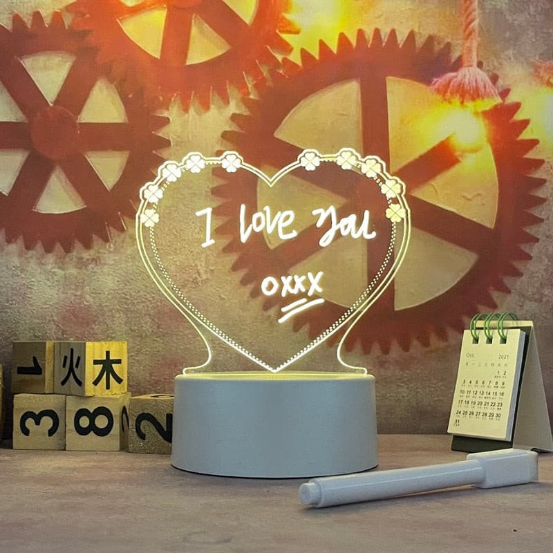 Note Board Creative Led Night Light USB Message Board With Pen Holiday Gift For Kids Girlfriend Christmas Decoration Night Lamp - GOLDEN TOUCH APPARELS WOMEN