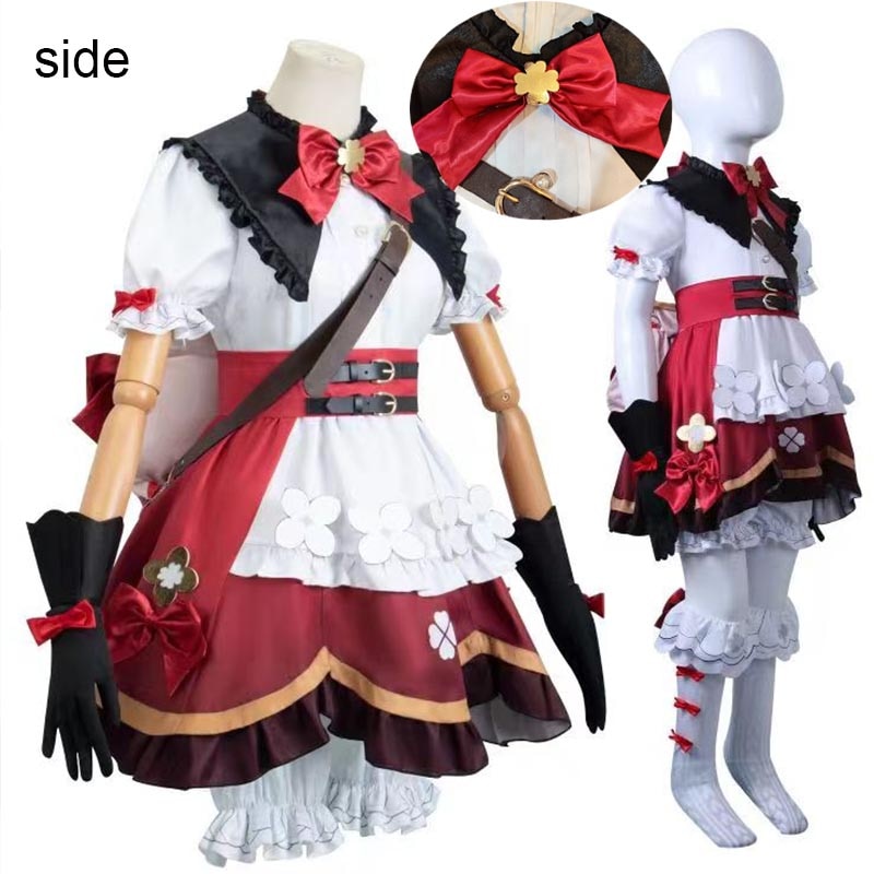 Genshin Impact Witch Klee Sorceress Cosplay Costume  Klee New Outfits Wig Hat Bag Klee Suit Halloween Comic Con for Kids/Women - GOLDEN TOUCH APPARELS WOMEN