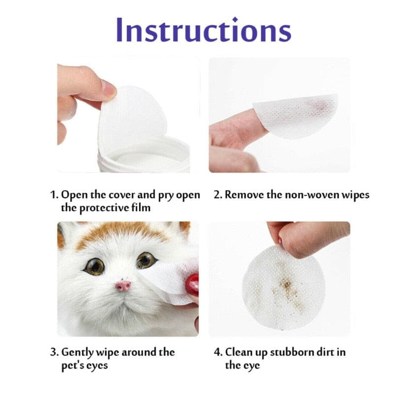 200 Pcs Wet Wipes Eye Tear Ear Stain Remover Cleaning For Pets Portable Wet Towels Dog Cat Cleaning Wipes Grooming Wipes Towel.