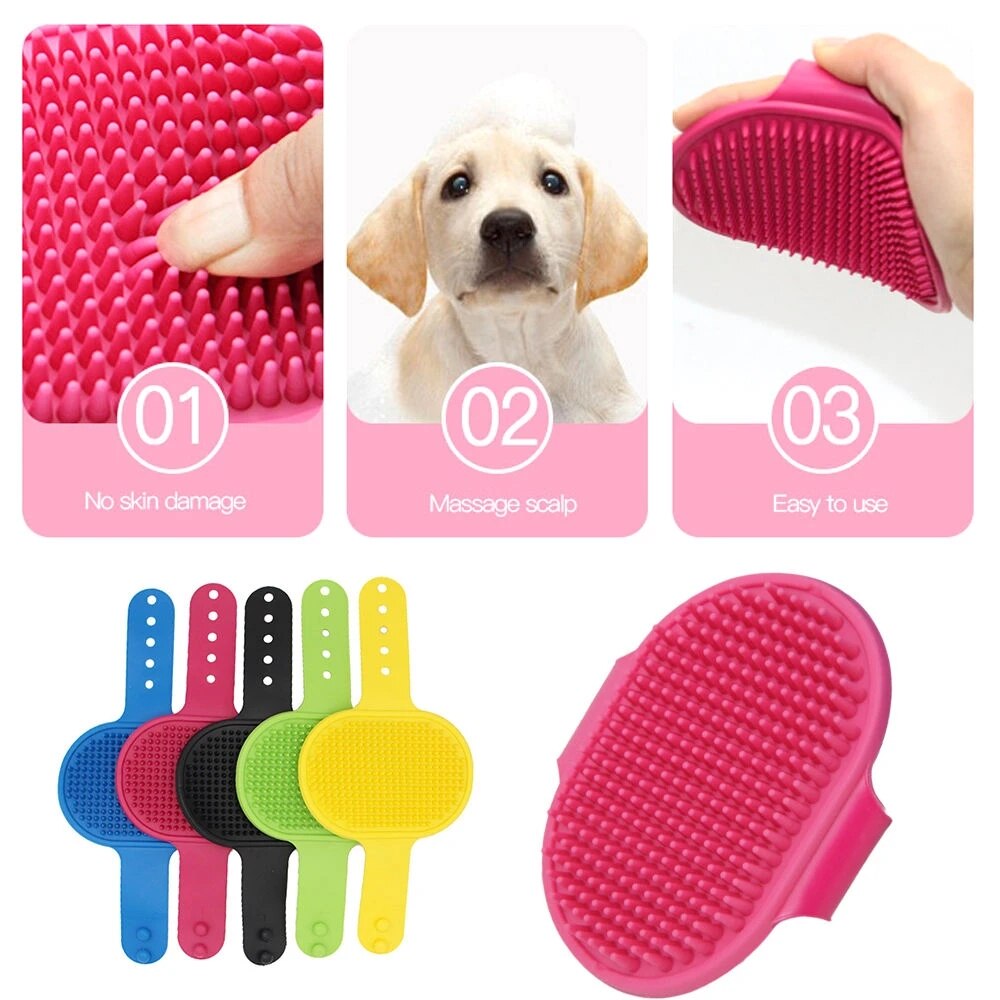 Pet Silicone Bath Brush Hair Grooming Massage Tool Cat Dog Soft Bathroom Washing Gloves Pet Accessories - GOLDEN TOUCH APPARELS WOMEN