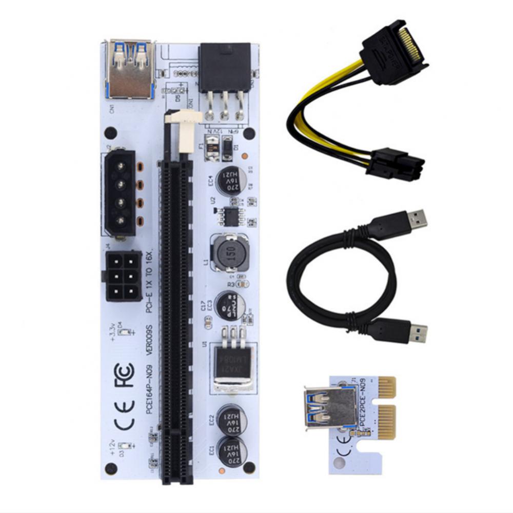 Dual Led Ver009s Pci-e Riser Card Plug And Play Pci Express 1x To 16x Adapter Usb 3.0 Cable 6pin Power Pc Gamer Accessories - GOLDEN TOUCH APPARELS WOMEN