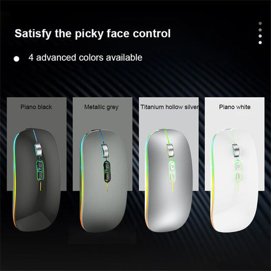 2.4g Single Mode Usb 2.4ghz Rgb Backlight Mice Mouse Gamer Rgb Rechargeable Usb Rechargeable Mouse For Computer Laptop 1600dpi - GOLDEN TOUCH APPARELS WOMEN