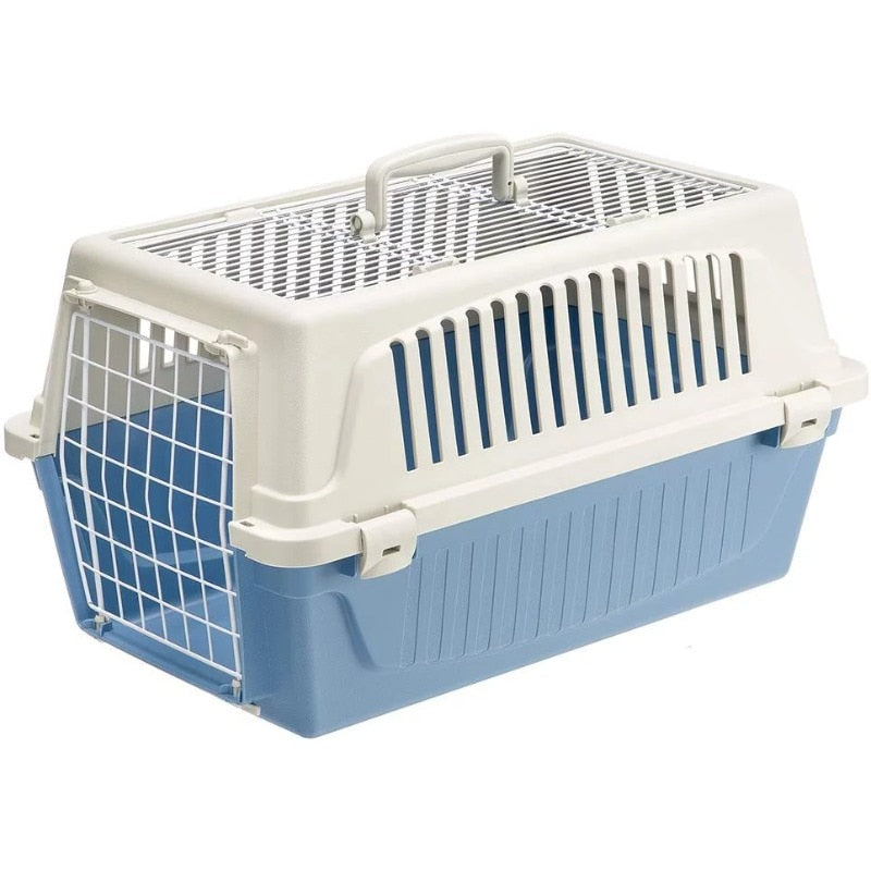 pet cage for cat Two Door Top Load Plastic Kennel, Blue 22-Inch cat house.