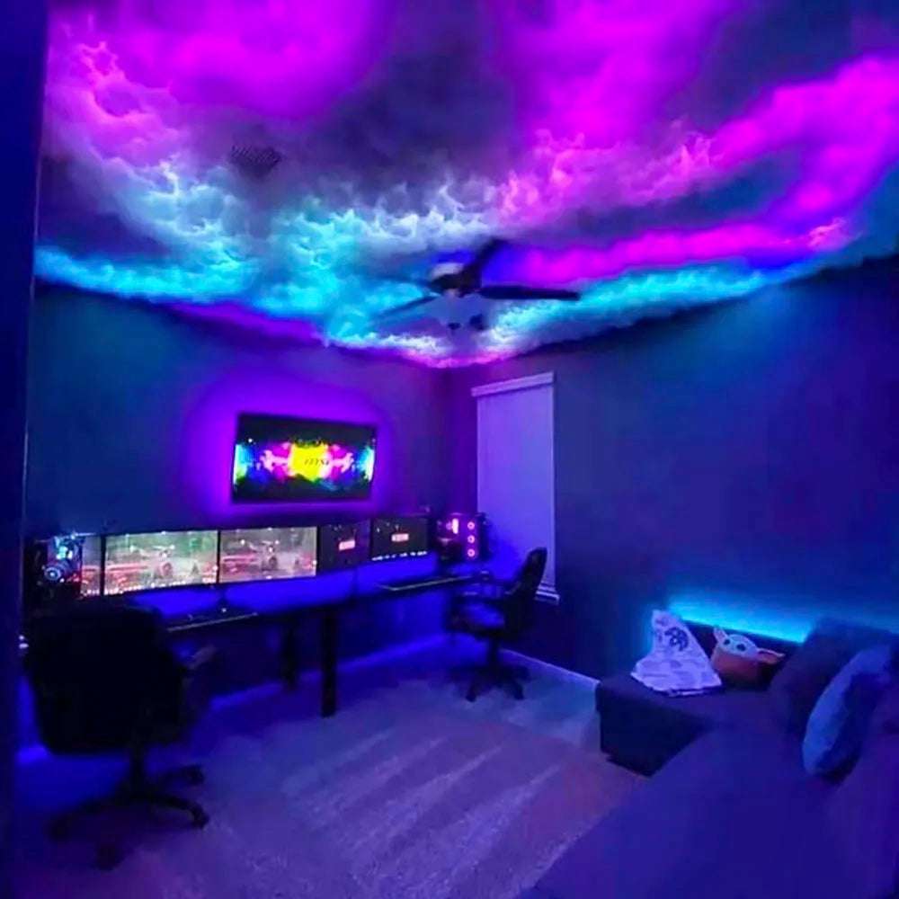 RGB Thunder Cloud Lamp LED Strip - Creative Gaming Room & Party Atmosphere Wall Decor Lights