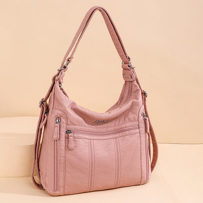 Annmouler 2022 Large Capacity Women Handbag Pu Leather Crossbody Bag Female Multifunction Shoulder Bag Pink sac a main femme.