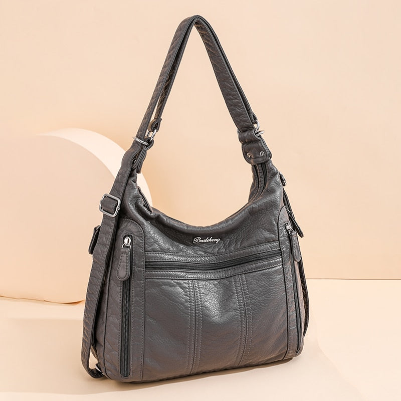 Annmouler 2022 Large Capacity Women Handbag Pu Leather Crossbody Bag Female Multifunction Shoulder Bag Pink sac a main femme.