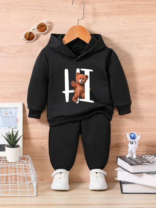 Fashion hot Bear Top and Pants Toddler Clothing Outfit 0-36M"