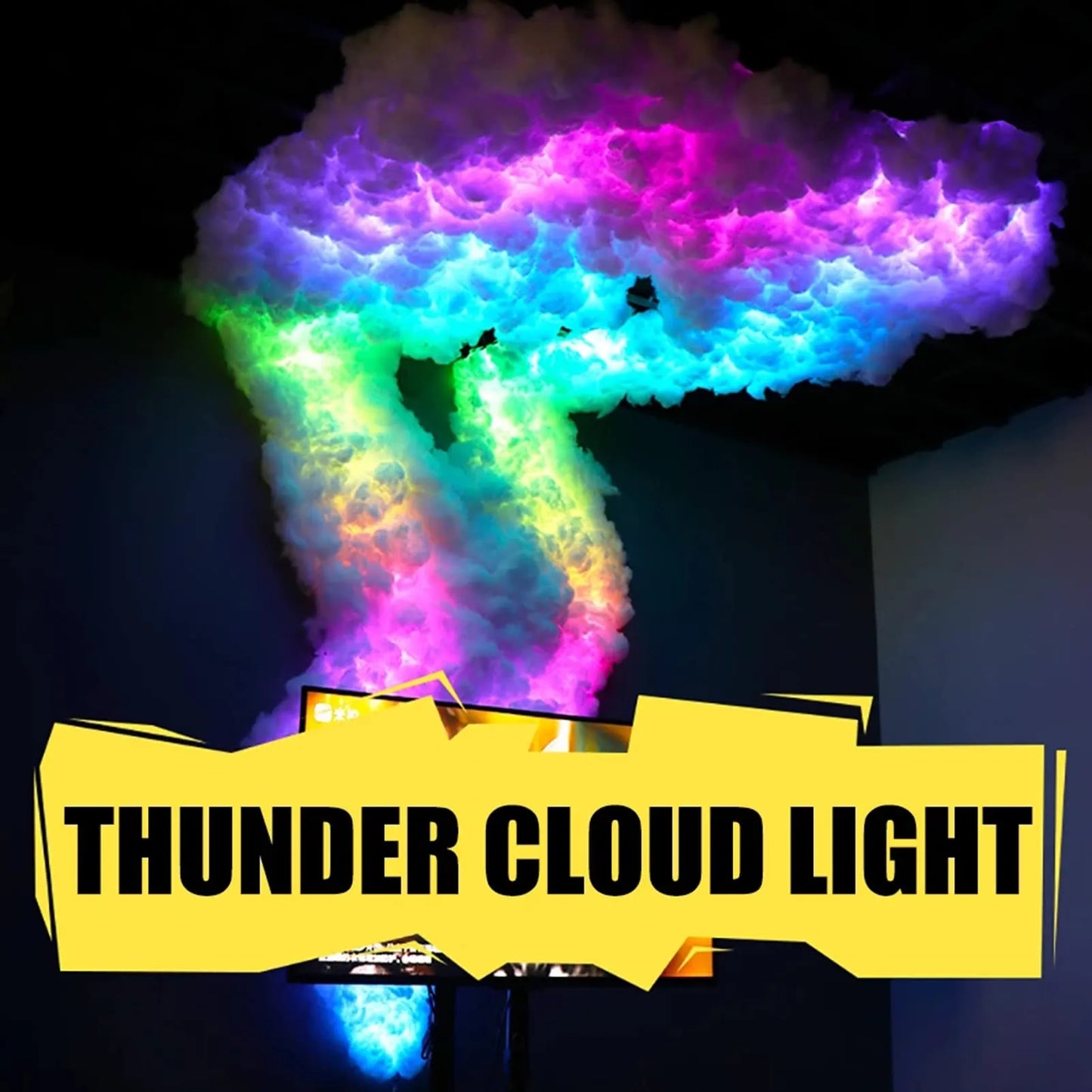 RGB Thunder Cloud Lamp LED Strip - Creative Gaming Room & Party Atmosphere Wall Decor Lights