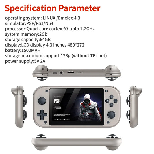 Retro Handheld Video Game Console - M17 | Open Source Linux System | 4.3 Inch IPS Screen | Portable Pocket Video Player