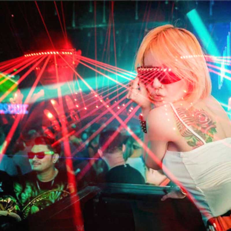 Laser Glasses Rave Party DJ Lights Sunglasses For Stage Show Dancing Glowing Disco Laser Beam Music Luminous Nightclub Bar Props - GOLDEN TOUCH APPARELS WOMEN