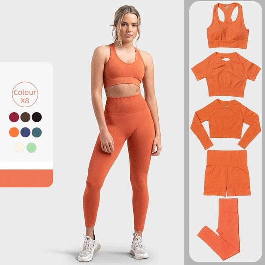 2-piece Yoga Set Sportswear, Women's Seamless Sportswear, Running Bra, High Waisted Pants, Women's Sportswear Set.