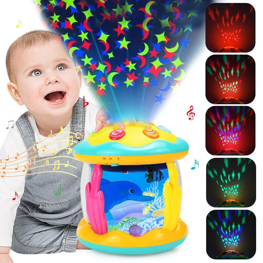 Ocean Rotating Projector Baby Toy for Tummy Time - Musical and Light Up Infant Toy, Suitable for Babies 6-12 Months - Great Baby Gift