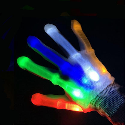 New LED Gloves Neon Glowing Skull Gloves Halloween Party Bar Light Props Luminous Flashing Stage Costume Christmas Gift - GOLDEN TOUCH APPARELS WOMEN