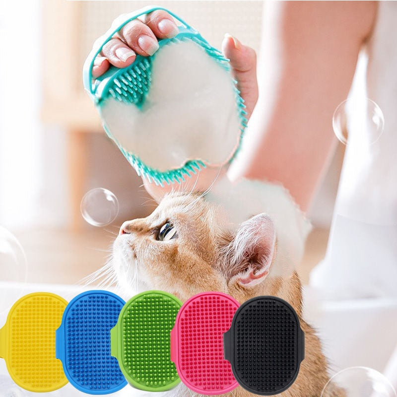 Pet Silicone Bath Brush Hair Grooming Massage Tool Cat Dog Soft Bathroom Washing Gloves Pet Accessories - GOLDEN TOUCH APPARELS WOMEN