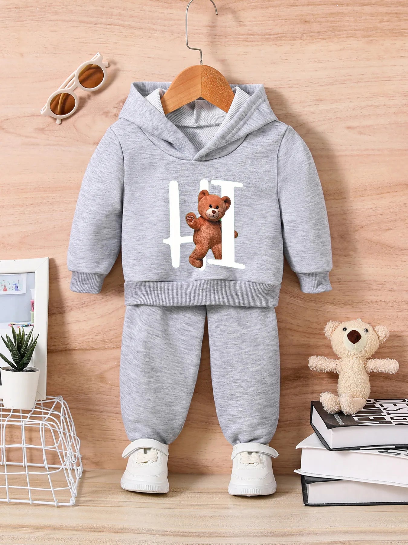Fashion hot Bear Top and Pants Toddler Clothing Outfit 0-36M"