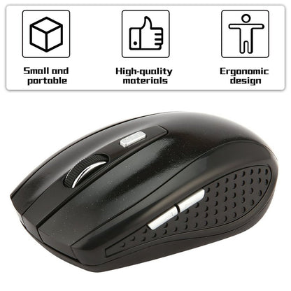 2.4GHz Wireless Mouse Portable Intelligent Gaming Mouse Optical Rolling Gamer Mice USB Receiver for PC Laptop Computer.