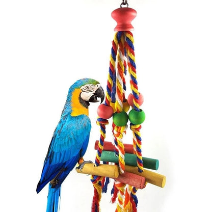 Pet Bird Chewing Toy Cotton Rope Parrot Toy Bite Bridge Bird Tearing Toys Cockatiels Training Hang Swings Birds Cage Supplies.