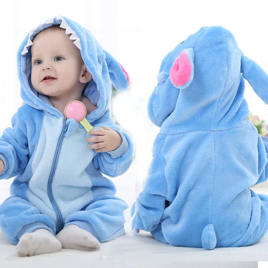 Baby Rompers Winter Kigurumi Stitch Costume For Girl Boy Toddler Animal Jumpsuit Infant Clothes Pyjamas Kids Onesies ropa bebes