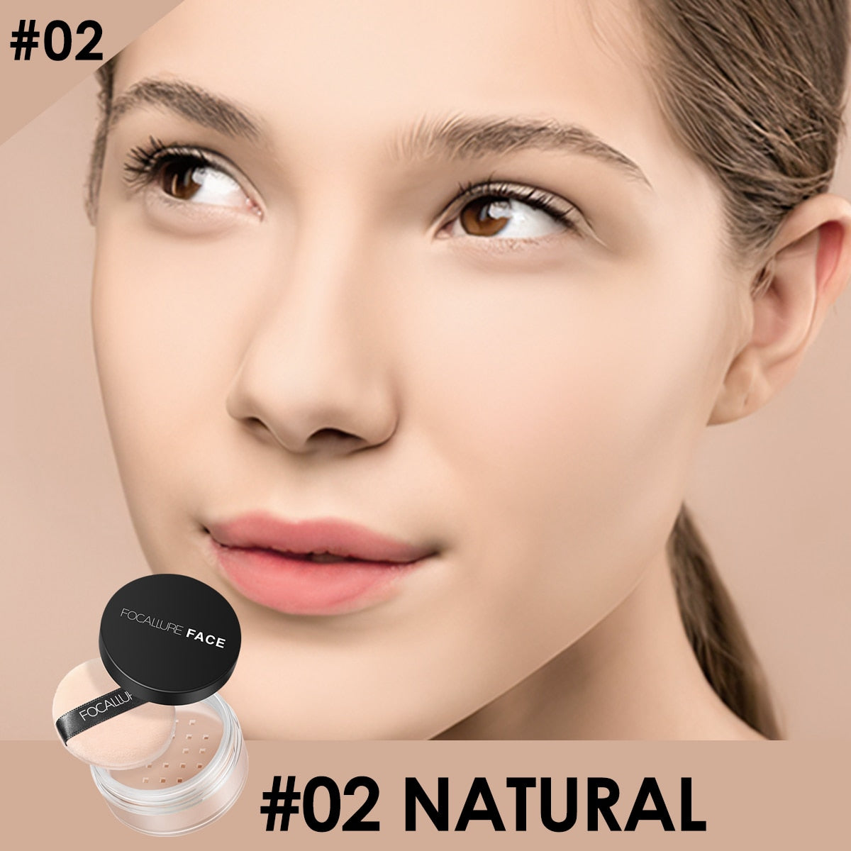 FOCALLURE 9 Colors Loose Powder Makeup Transparent Finishing Powder Waterproof Cosmetic For Face Finish Setting With Puff.
