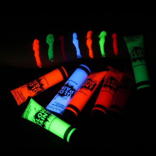 5-6Pcs Body Art Paint Halloween Cosplay Pigment Night Run UV Glow Painting Fluorescent Kids Face Paint Festival Party Rave Props - GOLDEN TOUCH APPARELS WOMEN