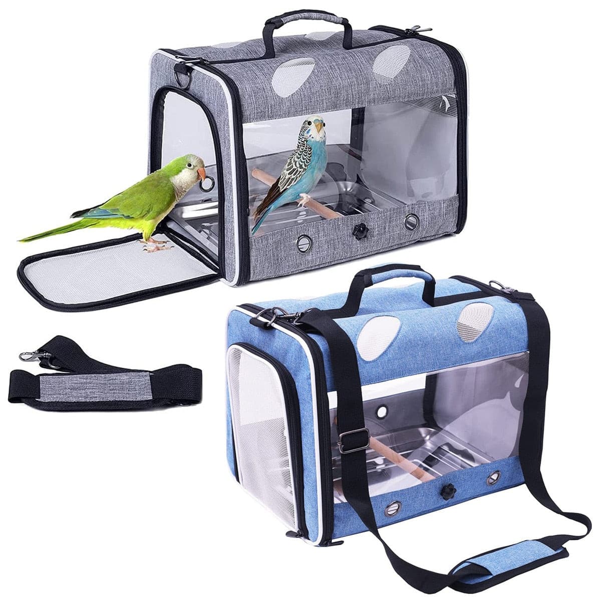 Bird Carrier Bird Travel Carrier for Parrot with Wooden Perch and Tray Bird Carrying Carrier(Blue, Bird Carrier) - GOLDEN TOUCH APPARELS WOMEN