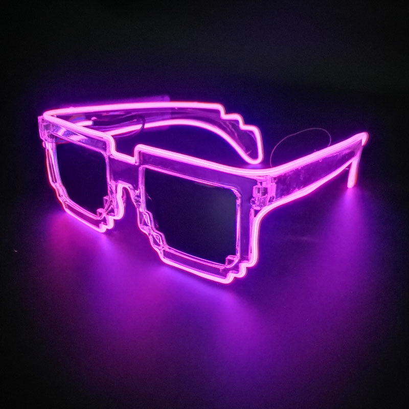 Led Sunglasses for Glow Party Glasses glow in the dark Flashing Mosaic UV400 Eyewear Unisex Gift Toy led luminous glasses очки - GOLDEN TOUCH APPARELS WOMEN