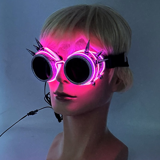 2023 New Design Halloween Fashion Glasses Cyberpunk Sunglasses Glowing LED Neon Light Glasses For Party - GOLDEN TOUCH APPARELS WOMEN