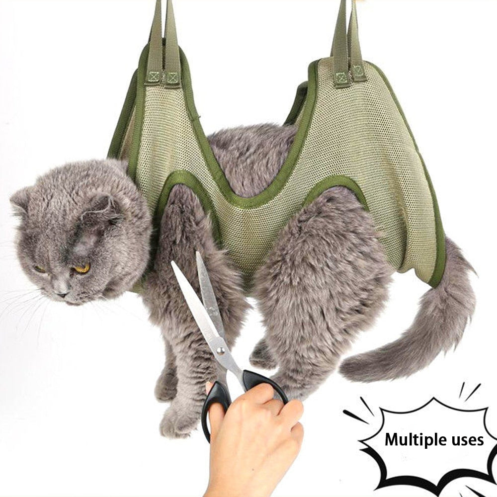 Cat Grooming nail cutting anti scratch bite fixed bag bath Trimming Restraint Bag Pet Beauty hammock hanging Pet Supplies Set.