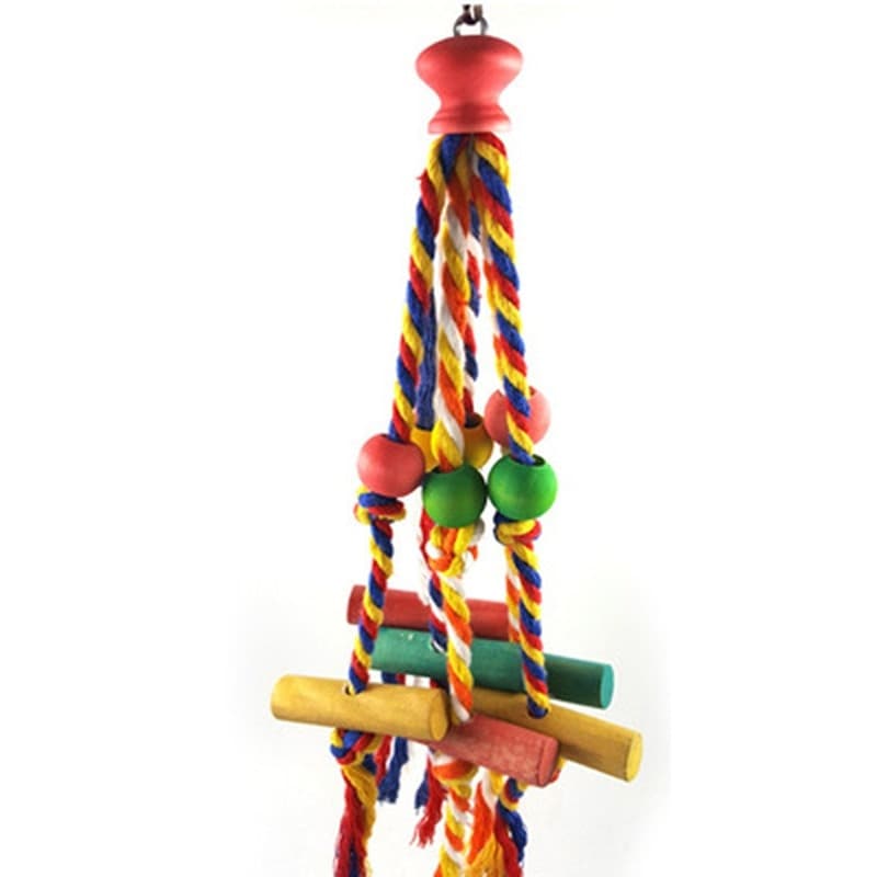 Pet Bird Chewing Toy Cotton Rope Parrot Toy Bite Bridge Bird Tearing Toys Cockatiels Training Hang Swings Birds Cage Supplies.