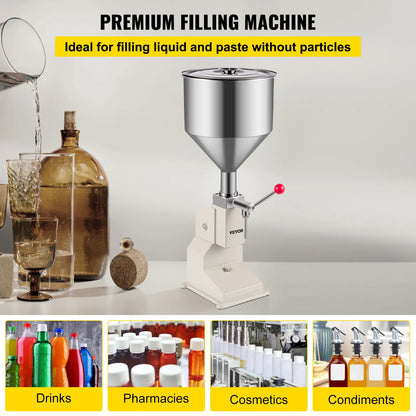 5-50 ML Adjustable Manual Liquid Filling Machine 10L Commercial Liquid Dispenser A03 Bottle Filler for Paste Cosmetic Oil