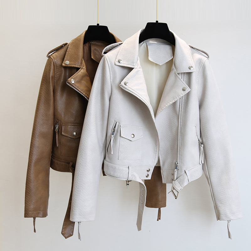 Women's Short Leather Jacket.