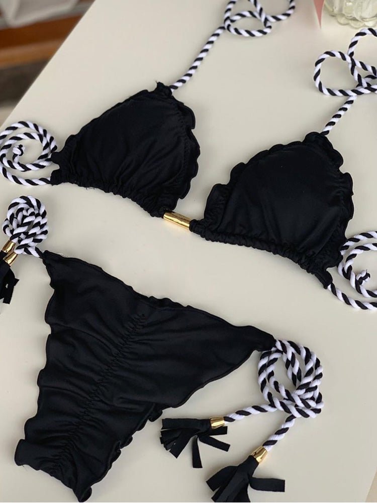 Side Tie Triangle Bikini Set - Sexy and Stylish